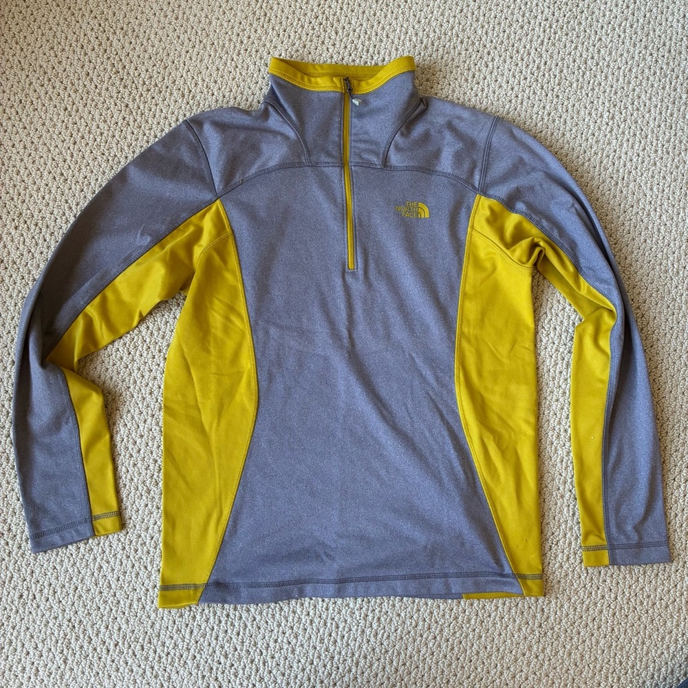 Gray Yellow Half-Zip Pullover the North Face jacket pullover S